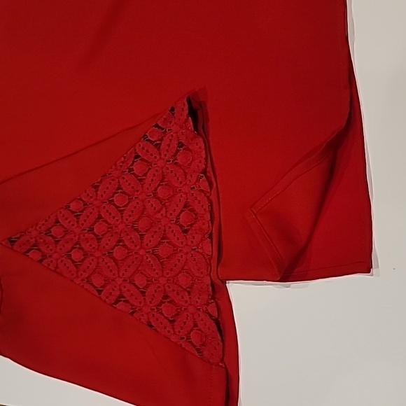 Jones Studio Lace Detail Pullover With Bell Sleeves Top Red 2X - Picture 5 of 12